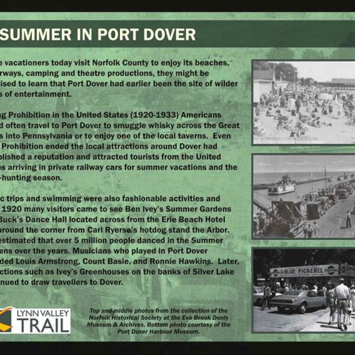 Summers at Port Dover historical information sign